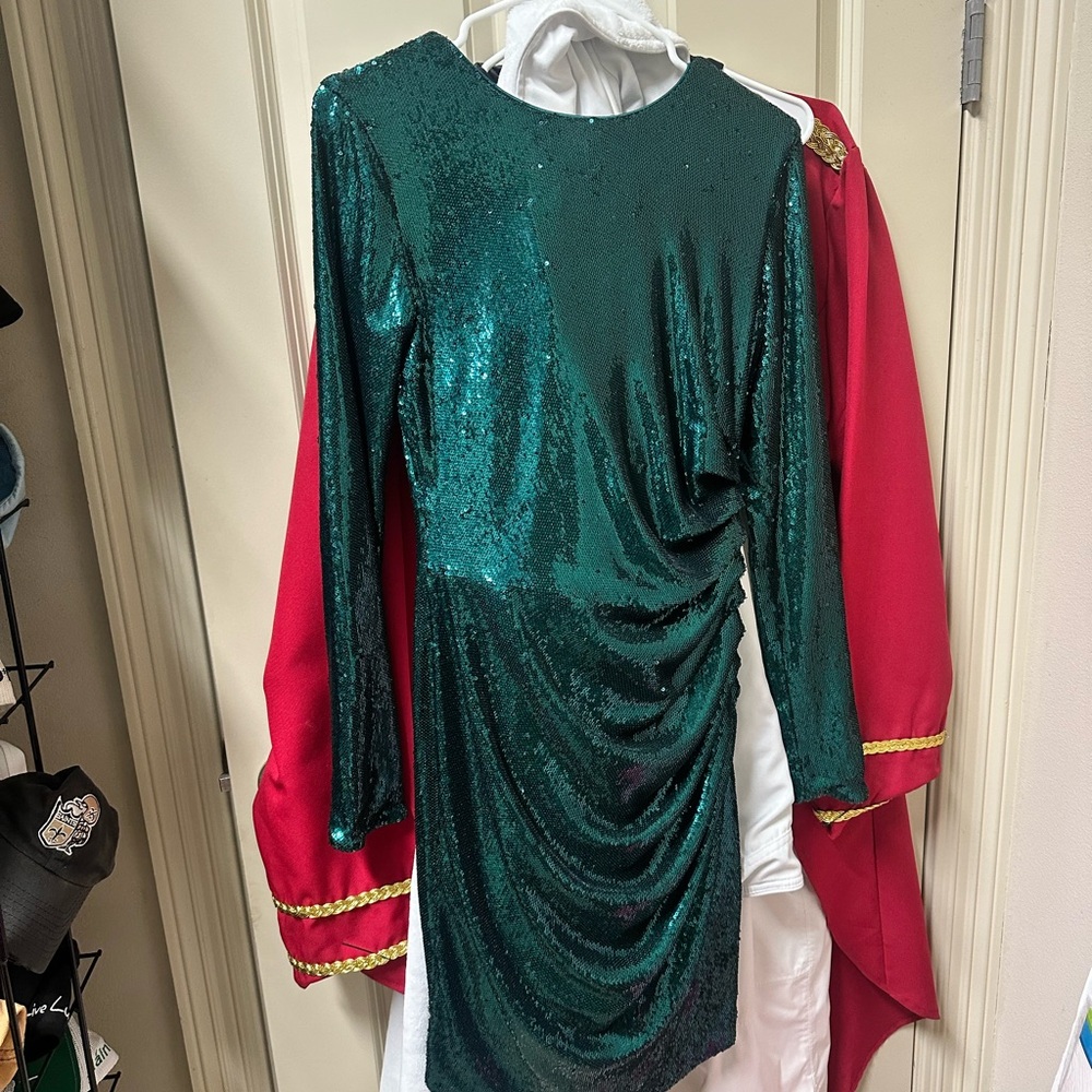 Dress the Population Teal Sequin Evening Dress